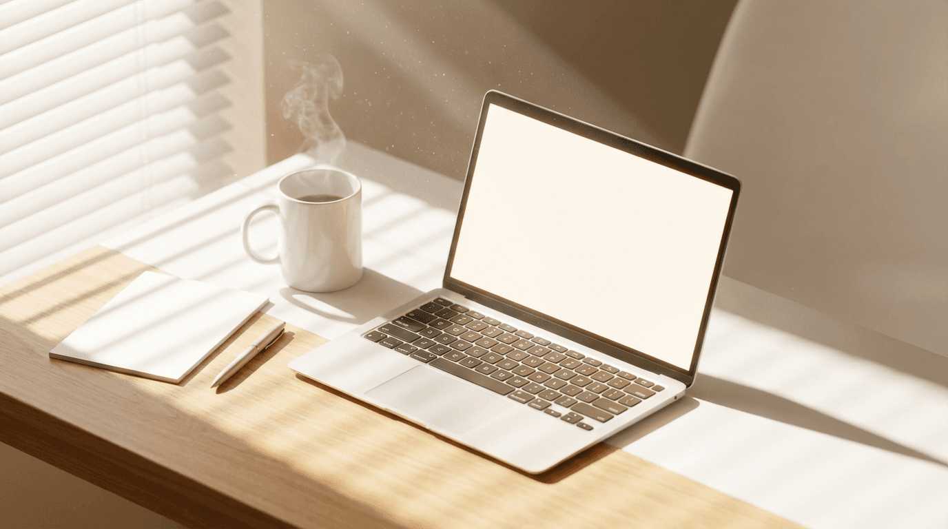 Laptop displaying marketing analytics on a professional workspace