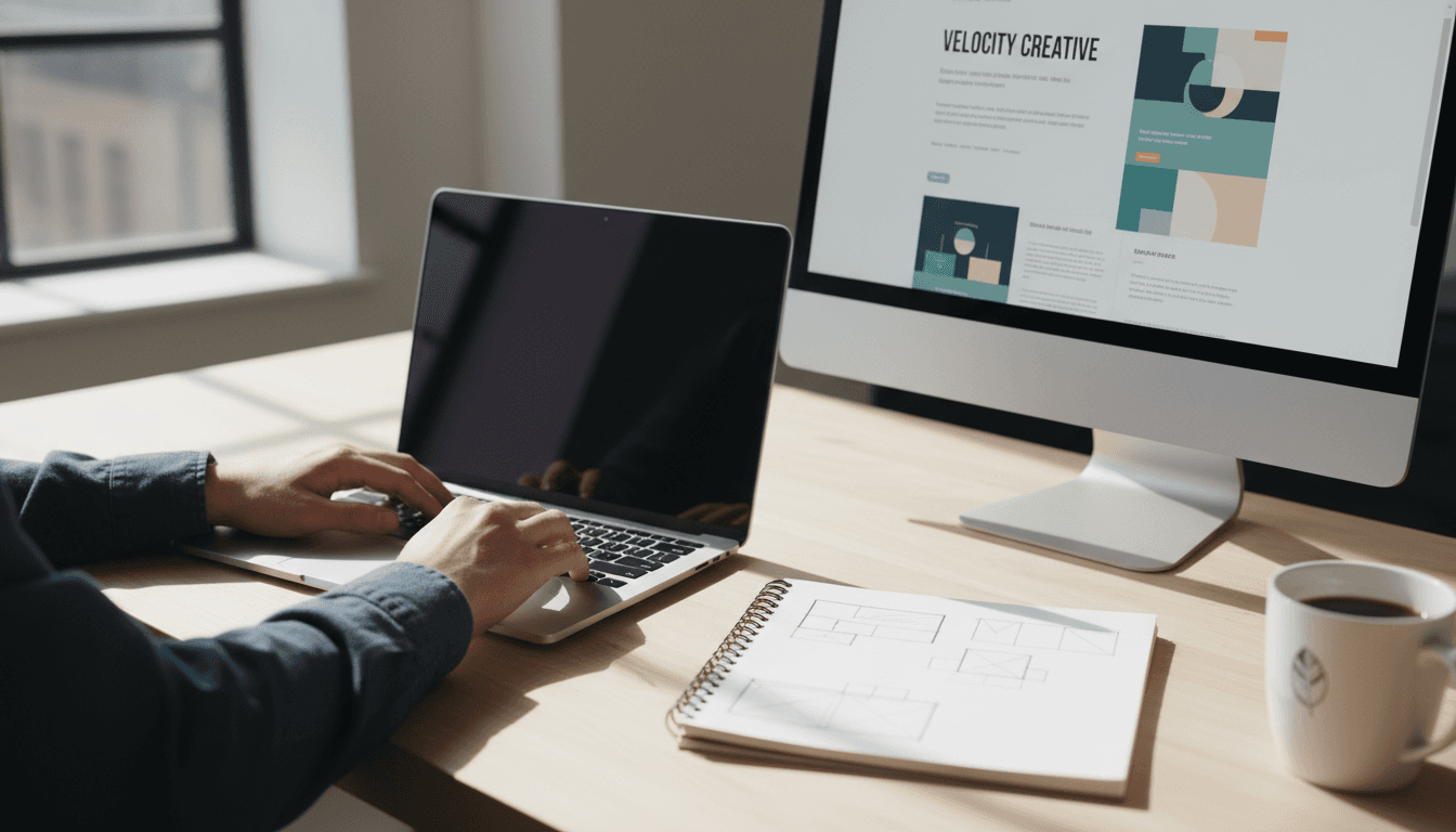 Responsive website design shown across desktop, tablet, and mobile devices