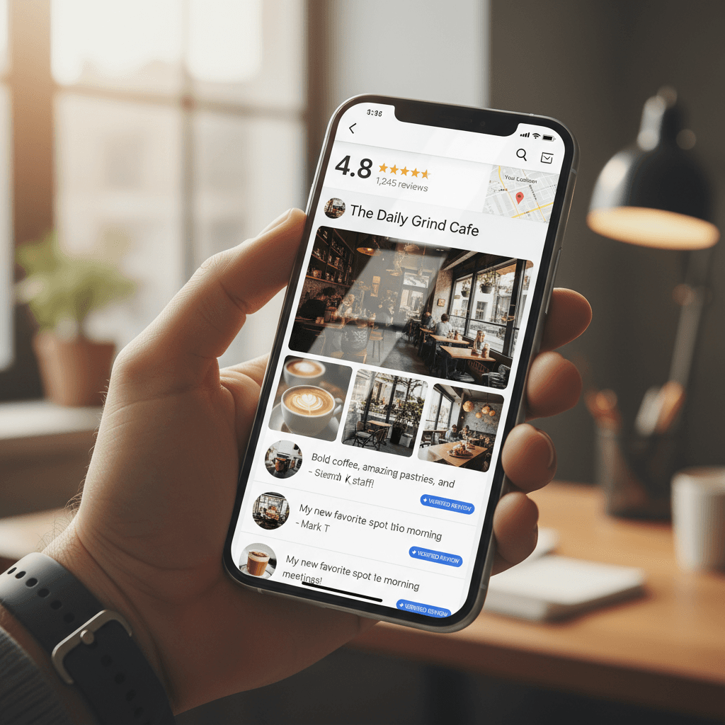 Optimized Google Business Profile on mobile screen